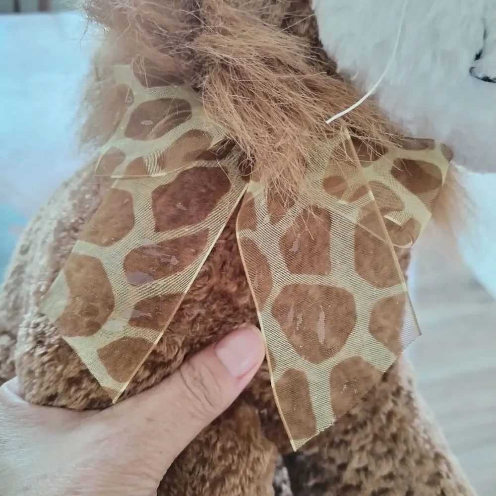 Walmart Lion Large Plush Stuffed Animal w Floppy Legs n Giraffe Ribbon Bow 16 in